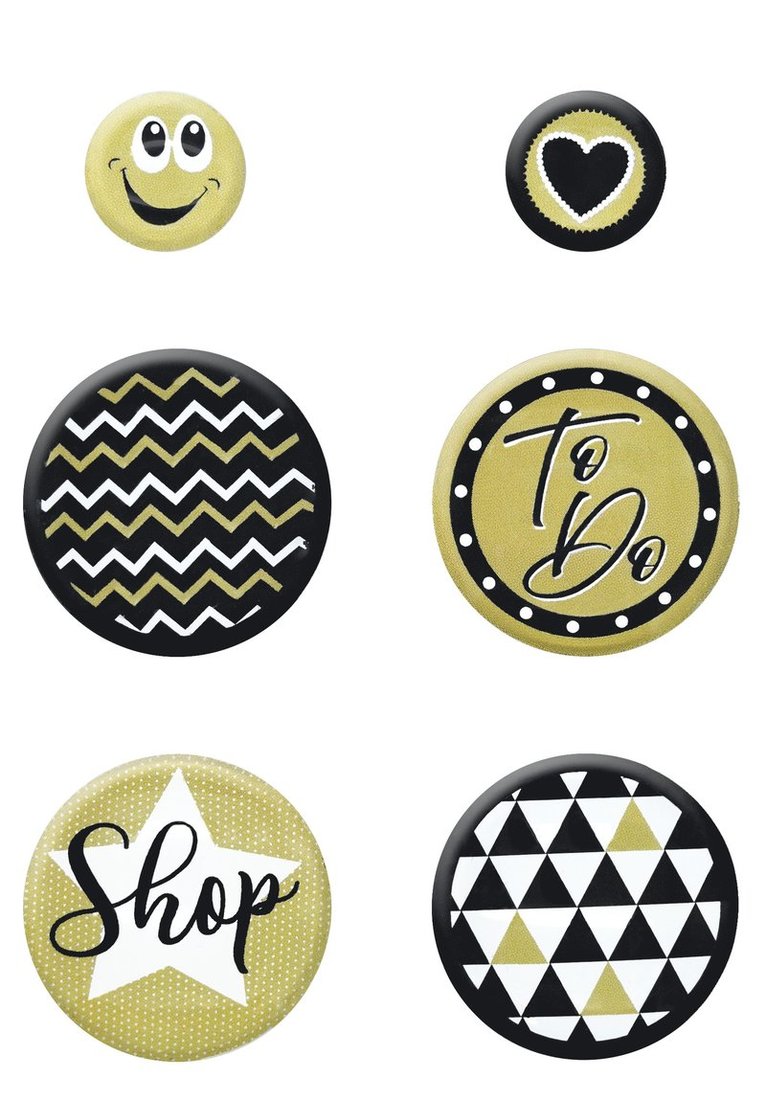 Magnet glas 6st svart-vit, Övrigt