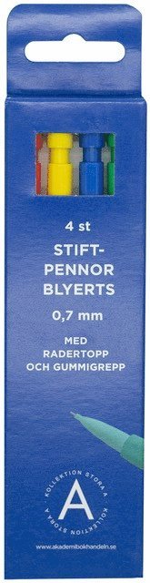 Stiftpenna 0,7mm med radertopp 4-pack 1