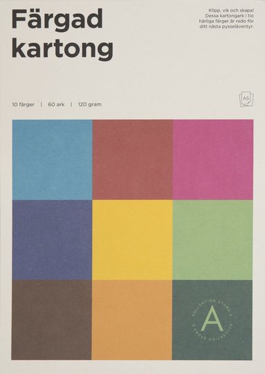 Färgad kartong A5 120g 60 ark