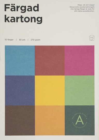 Färgad kartong A4 270g 30 ark, Övrigt