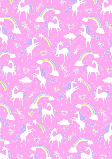 Presentpapper rulle 2 x 0,7m Unicorns