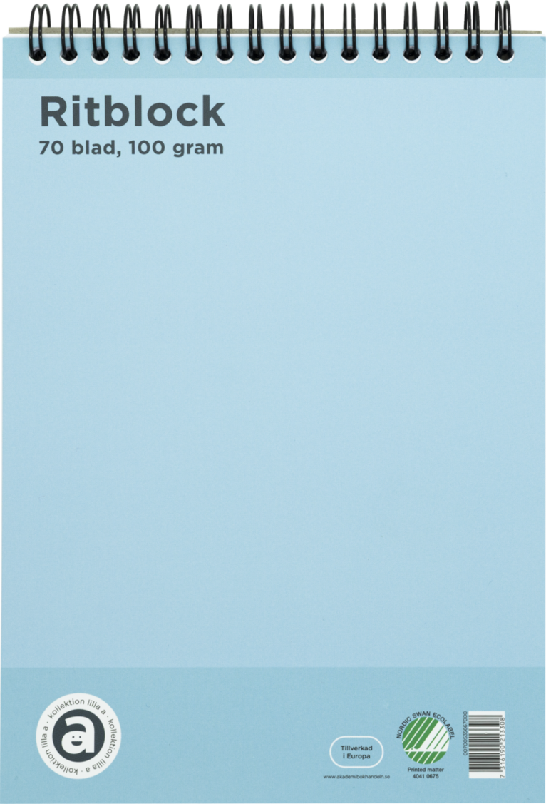Ritblock A5 70bl 100g ljusblå