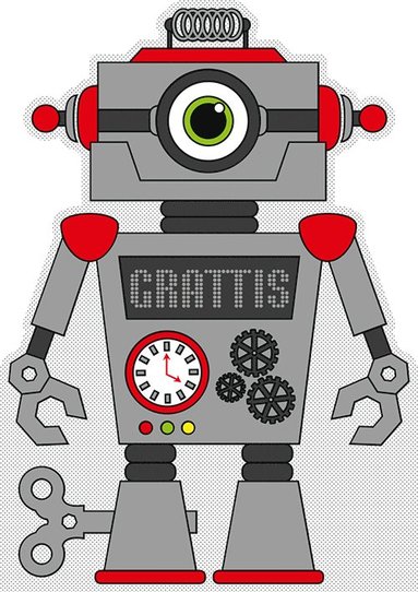 Gratulationskort med kuvert - Robot