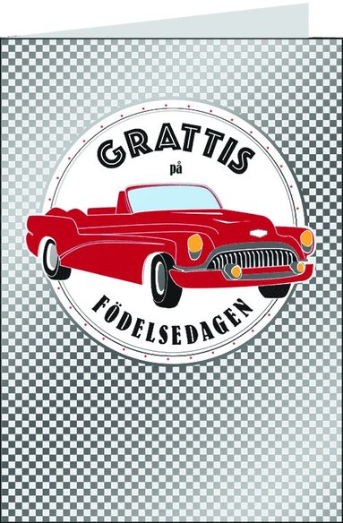 Gratulationskort med kuvert - Röd Cabriolet, Övrigt
