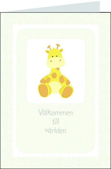 Gratulationskort med kuvert - Välkommen söt giraff, Övrigt