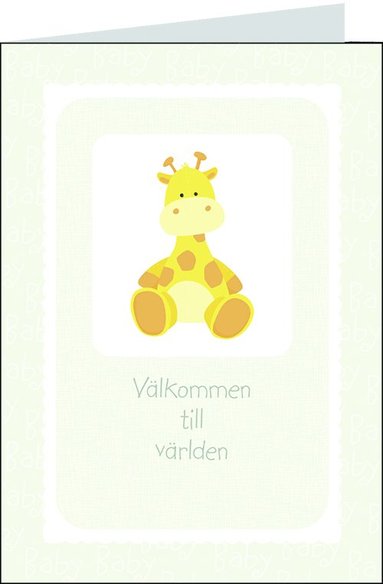 Gratulationskort med kuvert - Välkommen söt giraff