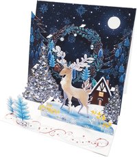 Julkort 3D Deer in the night