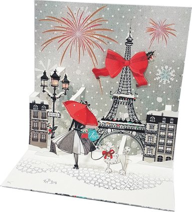 Julkort 3D Snowy town