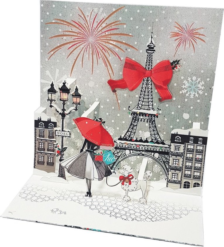 Julkort 3D Snowy town