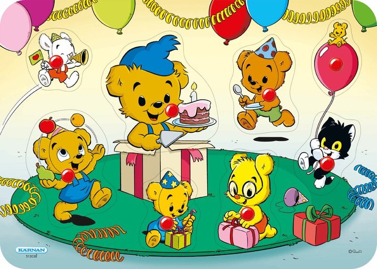 Knoppussel 8 bitar trä Bamse, Övrigt