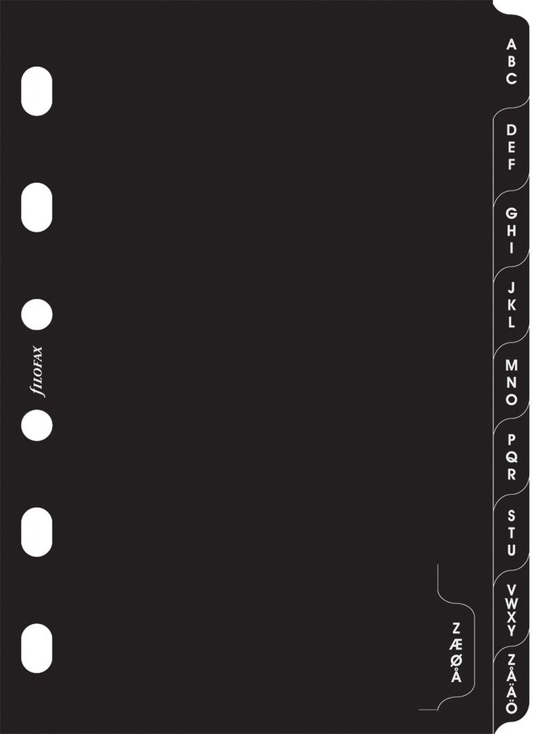 Kalenderdel Filofax Pocket register A-Ö svart 1