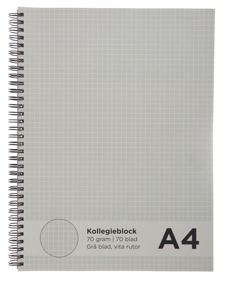 Kollegieblock A4 rutat - grå inlaga/vita linjer, Övrigt