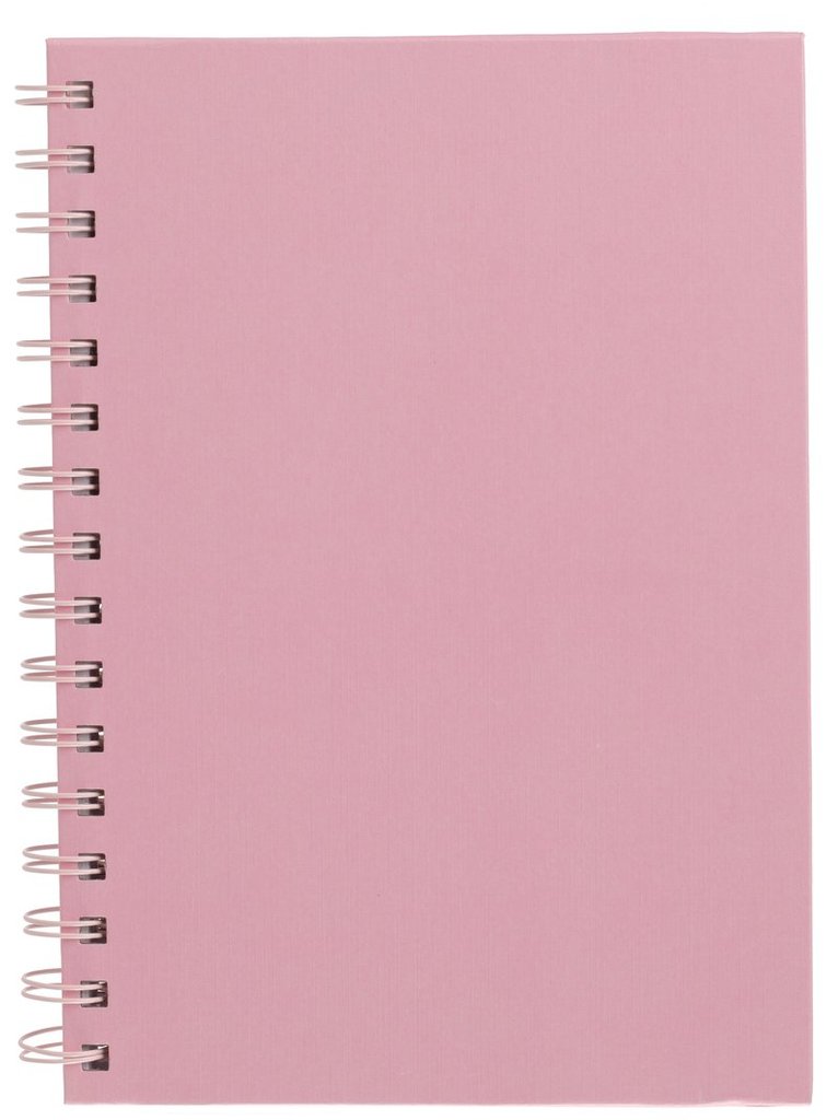 Anteckningsbok A5 linjerad spiral rosa