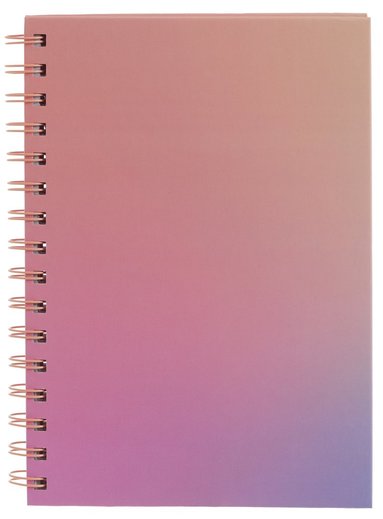 Anteckningsbok A5 linj spiral fade rosa