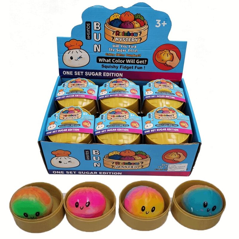 Klämleksak Squishy Squeeze Dumpling Flour Rainbow 8,5cm, Övrigt