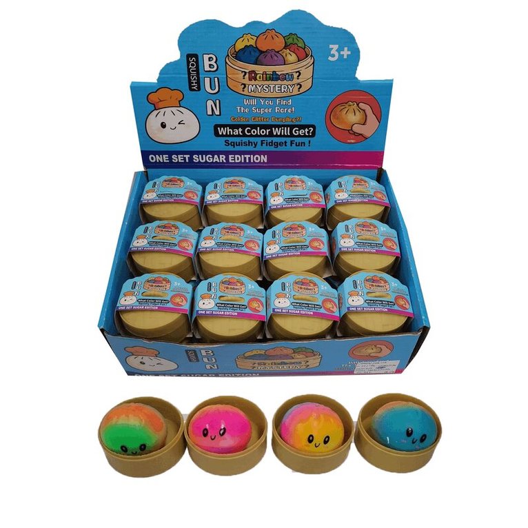 Klämleksak Squishy Squeeze Dumpling Flour Rainbow 5,5cm, Övrigt