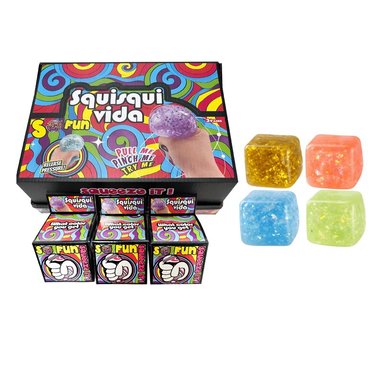 Klämleksak Squishy kub glitter, Övrigt