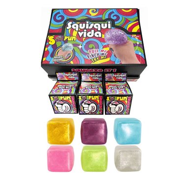 Klämleksak Squishy kub glitter, Övrigt
