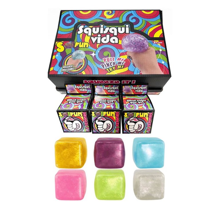 Klämleksak Squishy kub glitter, Övrigt. Tillgänglighet: Tillfälligt slut
