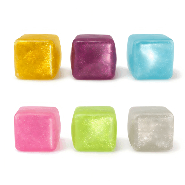 Klämleksak Squishy kub glitter, Övrigt