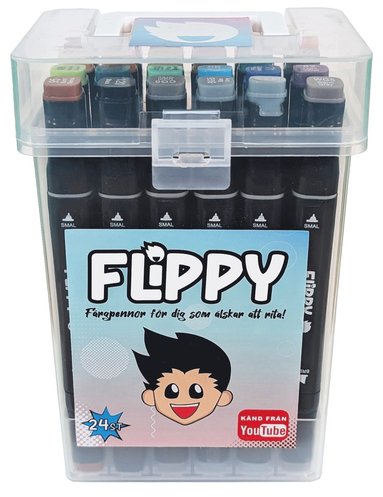Markerpennor Flippy 24 färger, Övrigt