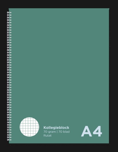 Kollegieblock A4 70g rutad grön, Övrigt