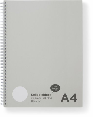 Kollegieblock A4 olinjerat 90g, Övrigt