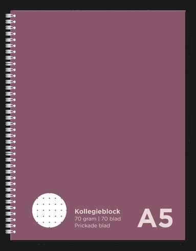 Kollegieblock A5 70g prickad vinröd, Övrigt