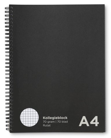 Kollegieblock A4 rutat svart, Övrigt