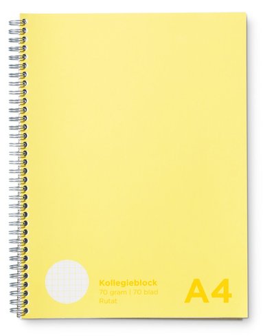 Kollegieblock A4 rutat gul, Övrigt
