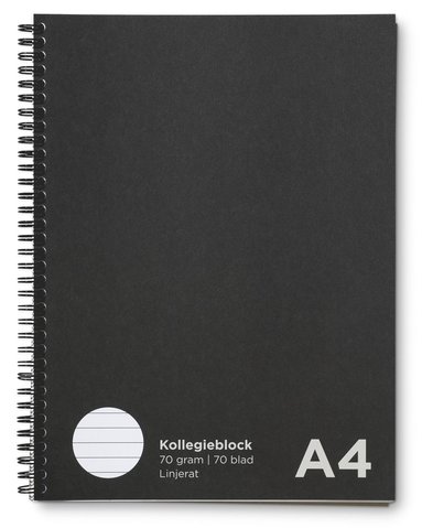 Kollegieblock A4 linjerat svart, Övrigt