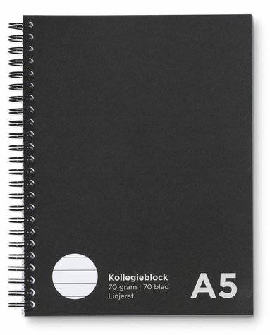 Kollegieblock A5 linjerat svart, Övrigt