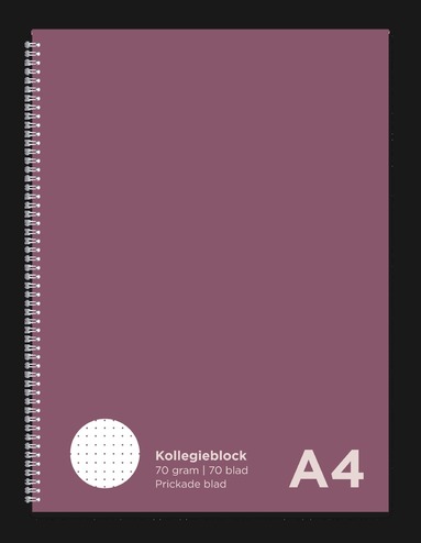 Kollegieblock A4 70g prickad vinröd, Övrigt