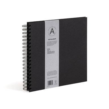 Fotoalbum 245x245mm spiral svarta blad svart, Övrigt