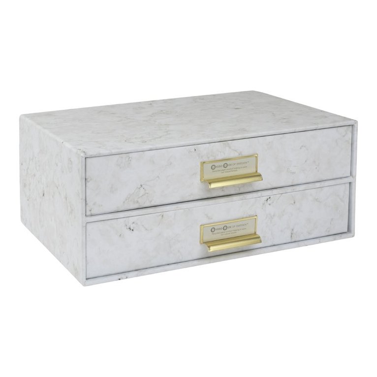 Box med 2 lådor Birger marmor 1