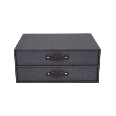 Box m 2 lådor Birger canvas svart 2