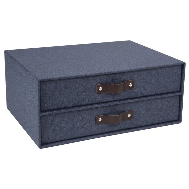 Box m 2 lådor Birger canvas blå, Övrigt
