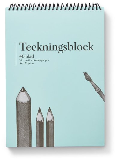 Teckningsblock A4 170g 40 blad