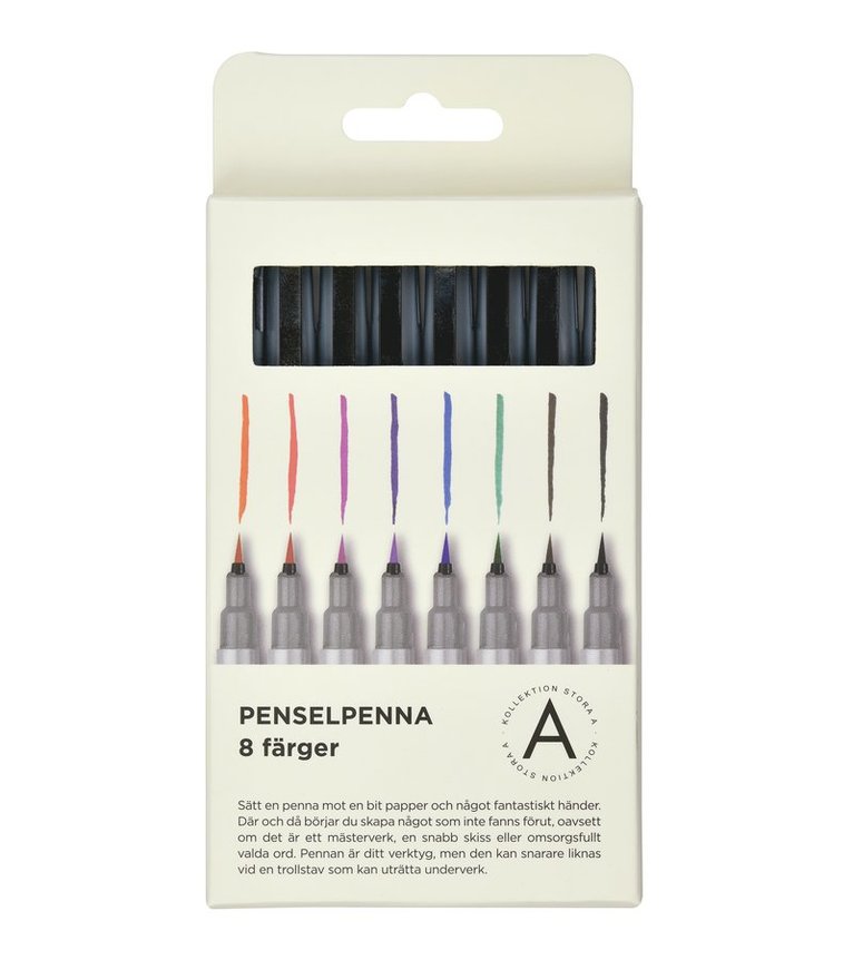 Penselpenna 8 färger