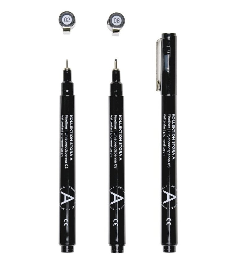 Fineliner 3-pack svart, Övrigt