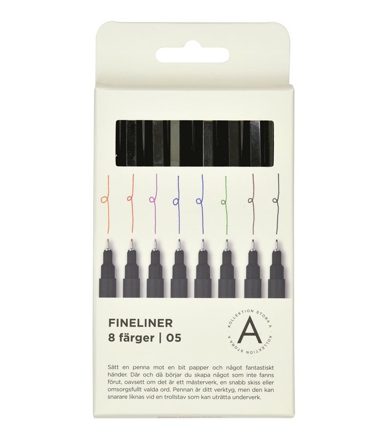 Fineliner 0,5mm 8 färger