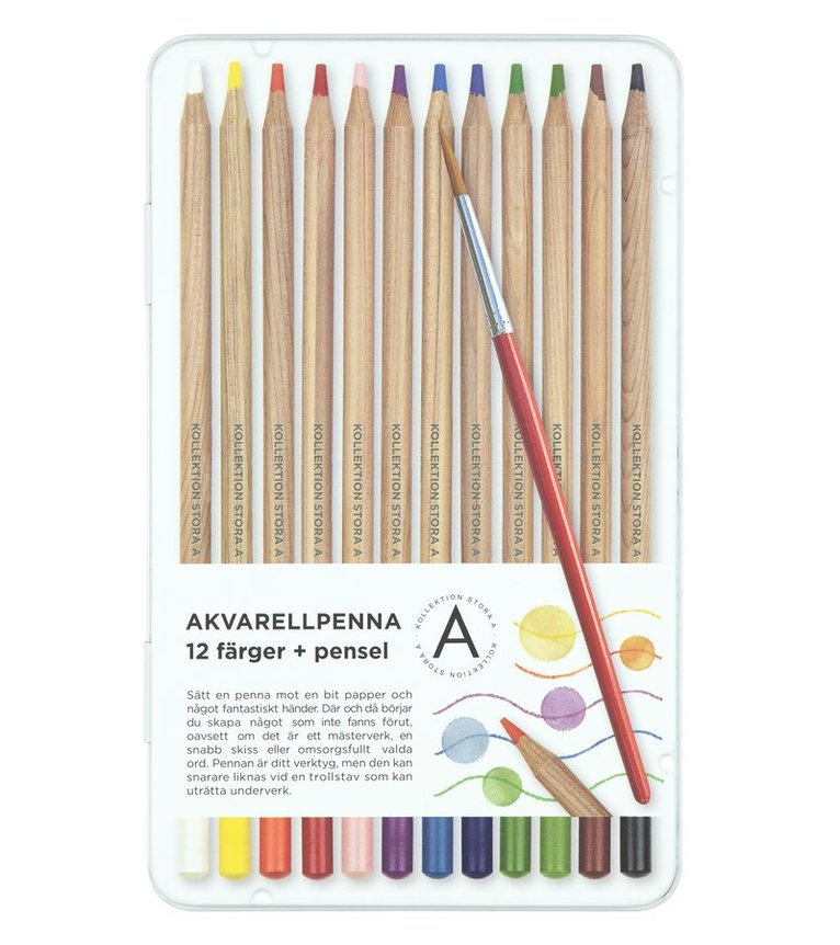 Akvarellpenna 12 färger och pensel, Övrigt