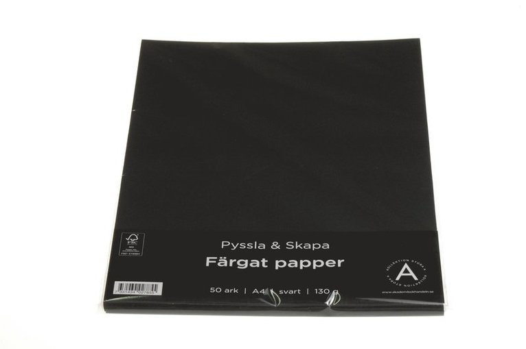 Papper A4 130g 50 ark svart 1