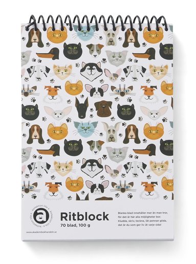 Ritblock A5 100g 70bl Katt & Hund