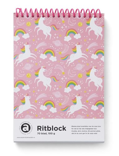 Ritblock A5 100g 70bl Enhörning