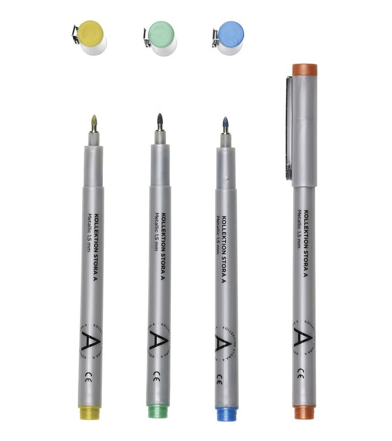 Fiberspetspenna metallic 6-pack, Övrigt