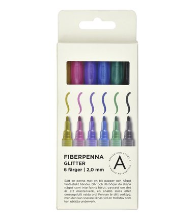 Glitterpenna 6-pack