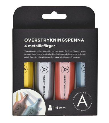 Överstrykningspenna metallic 4-pack 1