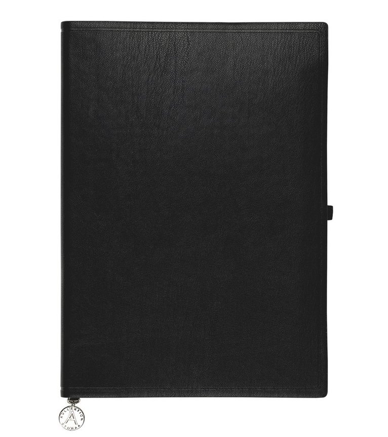 Anteckningsbok A5 linjerad soft med pennhållare svart 1