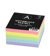 Notisblock 9x9cm limmad pastell